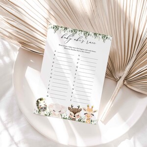 Safari Baby Shower ABC Game, Safari ABC Race Game, Safari Alphabet Baby Item, Safari Baby Shower Game, Instant Download, Templett - BB19