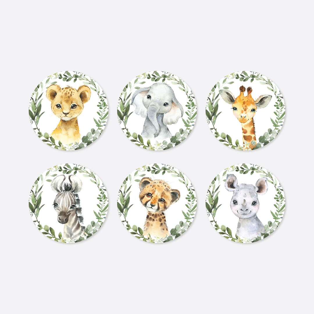 Safari Baby Shower Cupcake Toppers and Cupcake Wrappers, Safari Cupcake