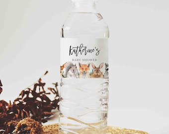 Bosdieren waterflesetiket, bosdieren waterflesetiket, bosdieren waterflesetiket, direct downloaden, Templett - BB17