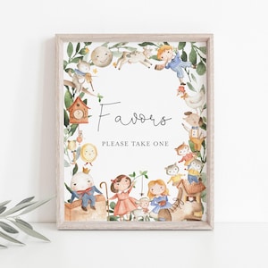 Nursery Rhyme Baby Shower Favors Sign, Nursery Rhyme Favors Sign, Nursery Rhyme Favor Sign, Instant Download, Templett - BB16