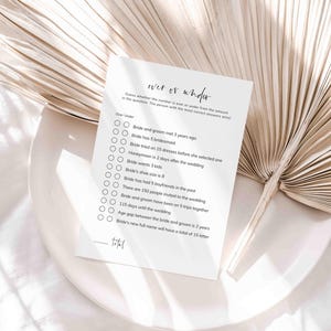 Modern Bridal Shower Over or Under Game, Minimal Over or Under Game, Modern Minimalist Over or Under Game, Instant Download, Templett - BR26