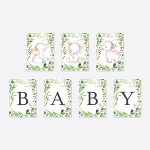 Elephant Baby Shower Party Banner, Little Peanut Baby Shower Party Banner, Elephant Party Banner, Instant Download, Templett - BB33