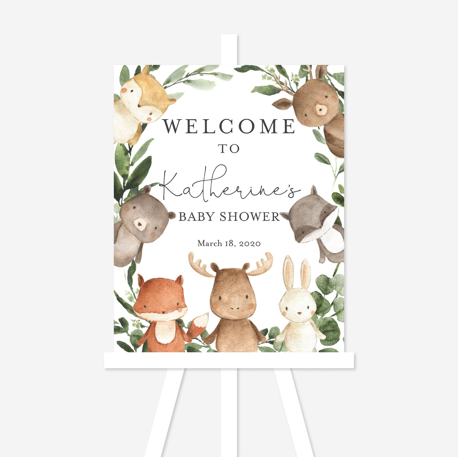 Woodland Baby Shower Welcome Sign Woodland Welcome Sign | Etsy