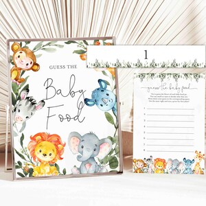 Jungle Baby Shower Guess The Baby Food Game, Safari Guess The Baby Food Game, Jungle Guess The Baby Food, Instant Download, Templett - BB14