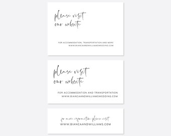 Modern Wedding Website Card, Minimal Wedding Website Card, Minimalist Wedding Insert Card, Modern Wedding, Instant Download, Templett - WD26