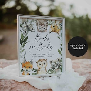 Woodland Baby Shower Books For Baby, Forest Animals Baby Shower Books For Baby, Woodland Books For Baby, Instant Download, Templett - BB20