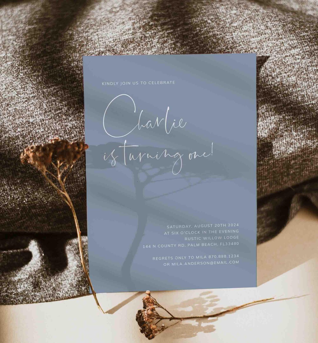 Modern Birthday Invitation, Minimalist Birthday Invitation, Elegant ...