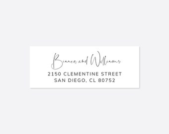 Modern Wedding Return Address Label, Minimal Wedding Envelope Label, Minimalist Return Address Label, Instant Download, Templett - WD26
