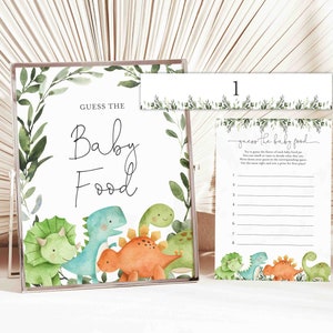 Dinosaur Baby Shower Guess The Baby Food Game, Dinosaur Guess The Baby Food Game, Dinosaur Baby Shower Game, Instant Download, Templett-BB12