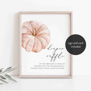 Little Pumpkin Diaper Raffle Card - Baby Shower - Baby