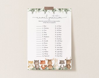Woodland baby shower dierlijke dracht spel, bosrijke dracht spel, bosrijke dierlijke dracht spel, Instant Download, Templett - BB10
