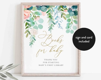 Książki o tematyce baby shower z motywem zieleni dla niemowląt, Książki o tematyce baby shower z motywem eukaliptusa dla niemowląt, Książki o tematyce baby shower z motywem zieleni dla niemowląt, Pobierz natychmiast, Templett - BB6