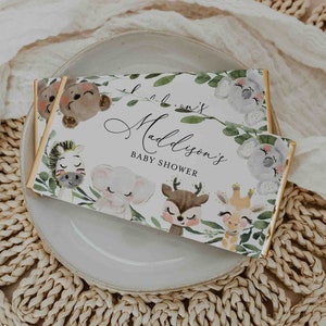Safari Baby Shower Chocolate Bar Wrapper, Safari Chocolate Bar Wrapper, Jungle Chocolate Bar Wrapper, Instant Download, Templett - BB19