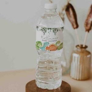 Dinosaur Baby Shower Water Bottle Label, Dinosaur Water Bottle Label ...
