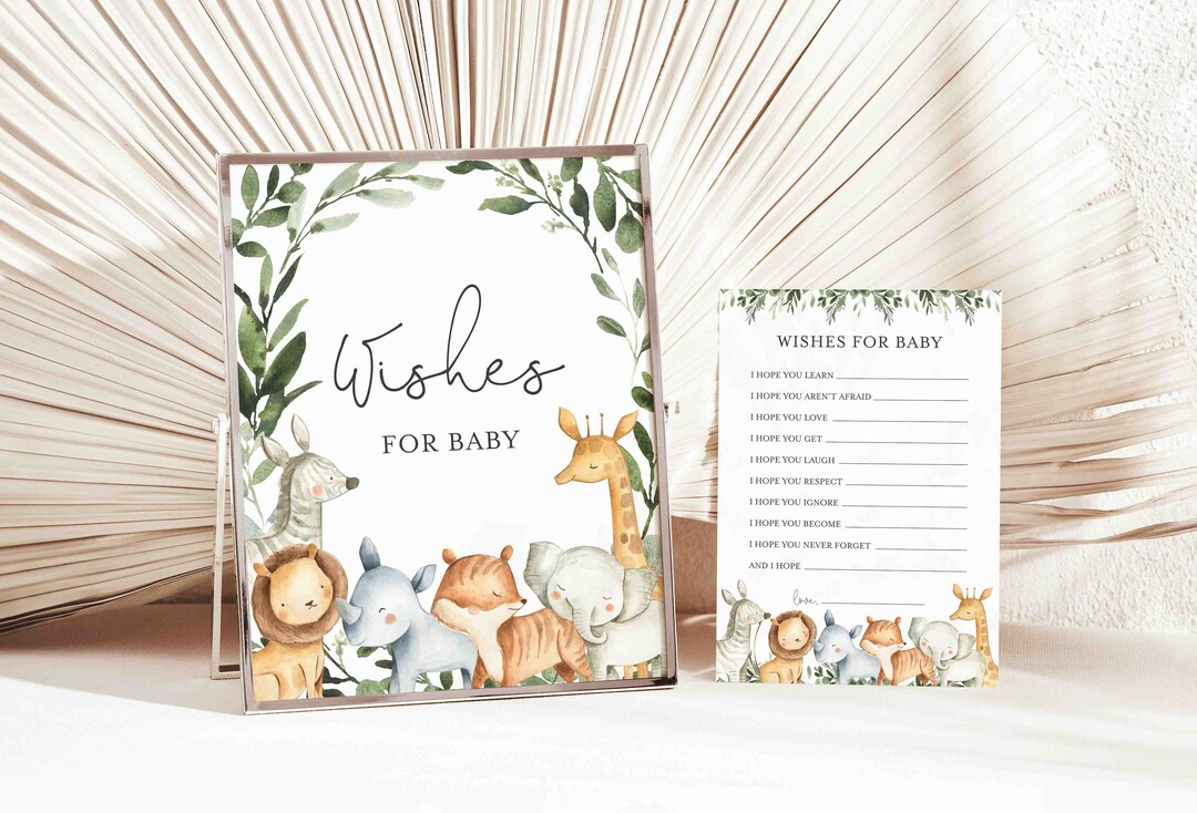 Safari Baby Shower Wishes for Baby, Safari Wishes for Baby, Safari Baby ...