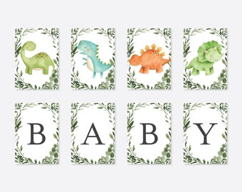 Dinosaur Baby Shower Party Banner, Dinosaur Party Banner, Dinosaur Banner, Dinosaur Printables, Instant Download, Templett - BB12
