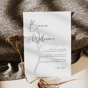 Modern Wedding Invitation, Minimalist Wedding Invitation, Elegant Wedding Invitation, Simple Invitation, Instant Download, Templett - WD26