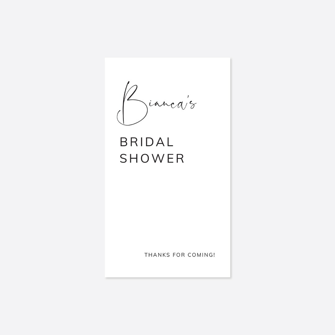 Modern Bridal Shower Favor Tag Minimal Bridal Shower Favor Etsy
