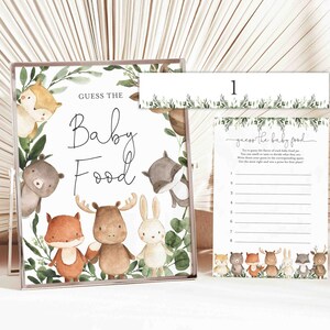 Woodland Baby Shower Guess The Baby Food Game, Woodland Guess The Baby Food Game, Woodland Baby Food Game, Instant Download, Templett - BB10