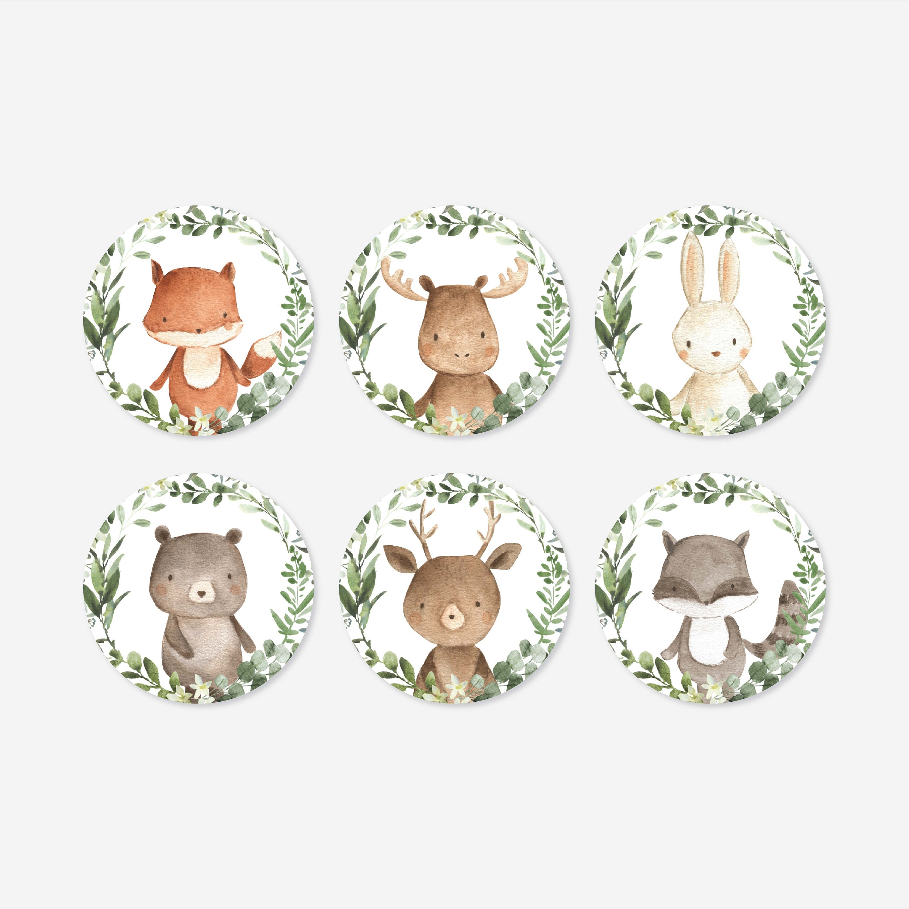 Woodland Baby Shower Cupcake Toppers and Cupcake Wrappers Etsy