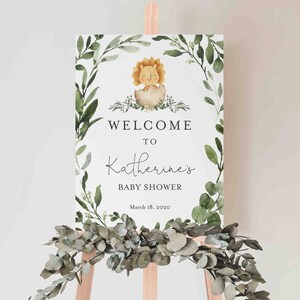 Dinosaur Baby Shower Welcome Sign, Dinosaur Welcome Sign, Dinosaur Baby Shower Sign, Printable Sign, Instant Download, Templett - BB12C
