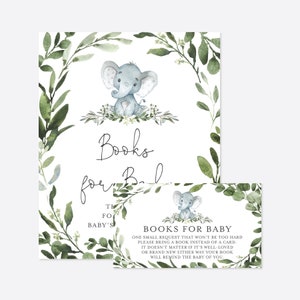 Olifant baby shower boeken voor baby, kleine pinda boeken voor baby, baby olifant boeken aanvraagkaart, Instant Download, Templett - BB28