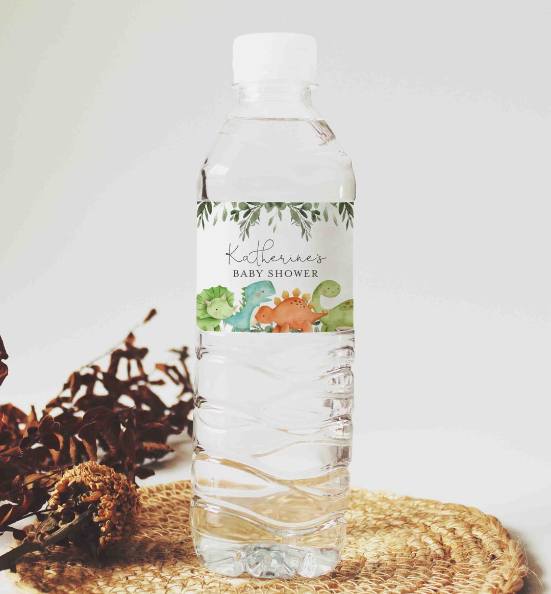 Dinosaur Baby Shower Water Bottle Label, Dinosaur Water Bottle Label ...