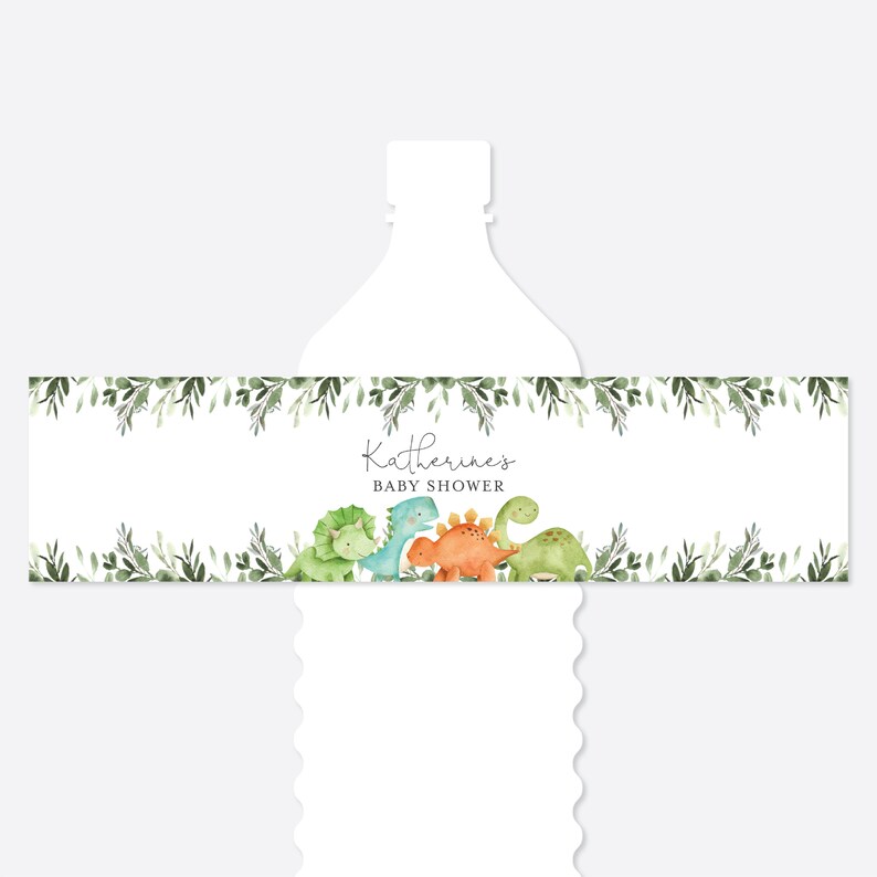 Dinosaur Baby Shower Water Bottle Label Dinosaur Water Bottle - Etsy