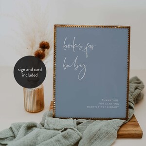 Moderne babyshowerboeken voor baby, minimalistische babyshowerboeken voor baby, elegante boekenverzoekkaart, direct downloaden, Templett - BB26