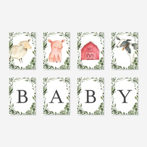 Farm Baby Shower Party Banner, Farm Party Banner, Farm Animal Party Banner, Farm Baby Shower Decoration, Instant Download, Templett - BB9