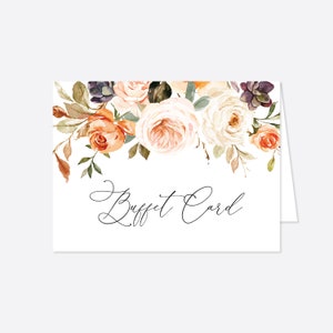 Herbst-Hochzeits-Buffetkarte, Herbst-Hochzeits-Etikett, Herbst-Hochzeits-Buffetkarte, Floral-Buffetkarte, Instant Download, Templett - BT25
