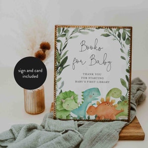 Dinosaur baby shower boeken voor baby, dinosaurus boeken voor baby, boeken voor baby teken, boeken aanvraag kaart, Instant Download, Templett - BB12