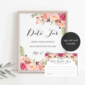 Ideias para um encontro romântico com flores rosa, cartão com dicas para um encontro romântico, dicas para um casamento com flores, casamento com flores, download instantâneo, Templatett-WD1