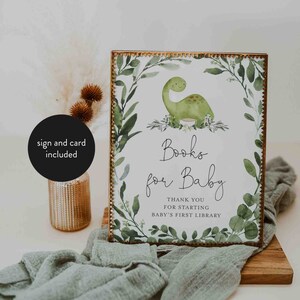 Dinosaur baby shower boeken voor baby, dinosaurus boeken voor baby, boeken voor baby teken, boeken aanvraagkaart, Instant Download, Templett - BB12B