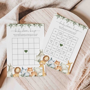 Safari baby shower bingospel, Safari bingospel, Jungle bingospel, Safari baby shower spel, Jungle spel, Instant Download, Templett - BB8