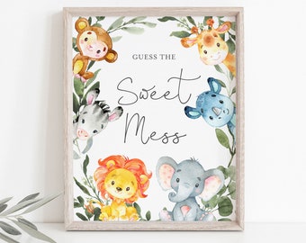 Jungle Baby Shower Guess The Sweet Mess Game, Jungle Guess The Sweet Mess, Safari Guess The Sweet Mess, Instant Download, Templett - BB14