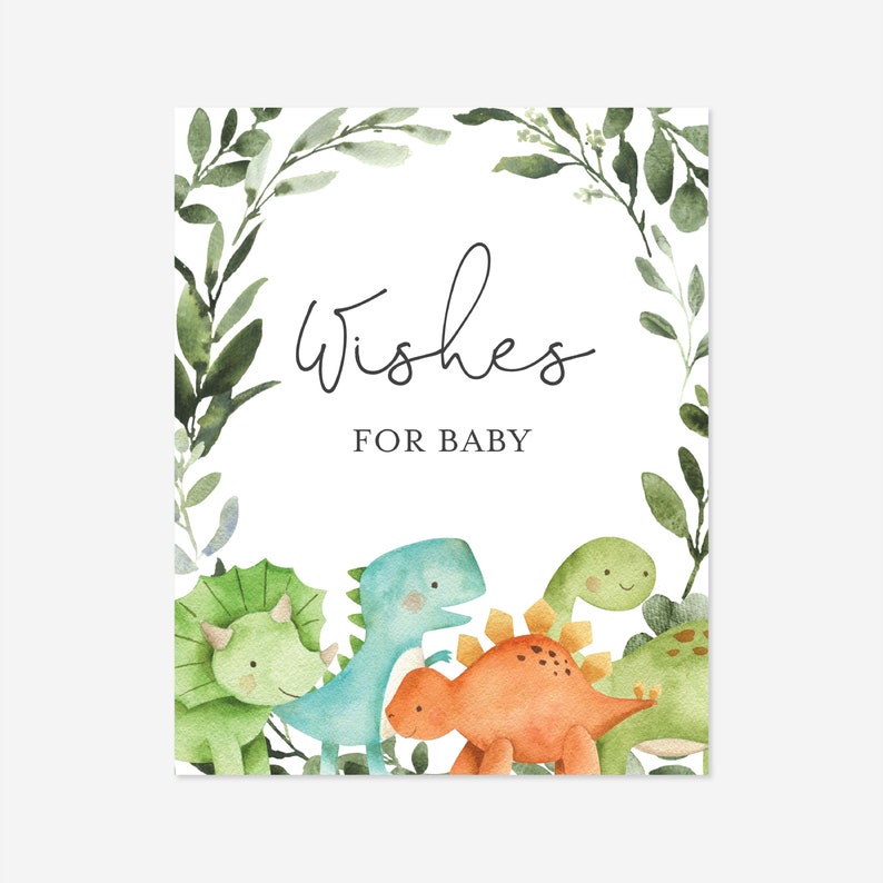 BB5 Dinosaur Baby Shower Wishes For Baby Instant Download Dinosaur Baby Shower Games Wishes Card Templett Dinosaur Wishes For Baby