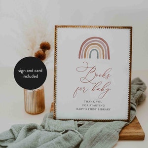 Livres de baby shower arc-en-ciel pour bébé, livres Boho arc-en-ciel pour bébé, livres arc-en-ciel pour bébé, téléchargement immédiat, Templett - BB18