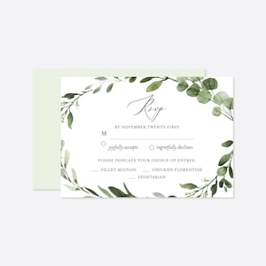 Antwortkarte Eukalyptus, Antwortkarte Eukalyptus, Antwortkarte Eukalyptus, Antwortkarte Eukalyptus, Antwortkarte Grün, Instant Download, Templett