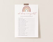 Rainbow Baby Shower Who Knows Mommy Best Game, Rainbow Who Knows Mommy Best Game, Boho Who Knows Mom Best, Instant Download, Templett - BB18