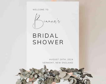 Modern Bridal Shower Welcome Sign, Minimal Bridal Shower Welcome Sign, Minimalist Bridal Shower Poster, Instant Download, Templett - BR26
