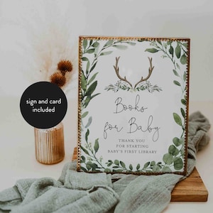 Livres de baby shower de bûcheron en bois de cerf pour bébé, livres de bûcheron pour bébé, livres en bois de cerf pour bébé, téléchargement immédiat, Templett - BB11