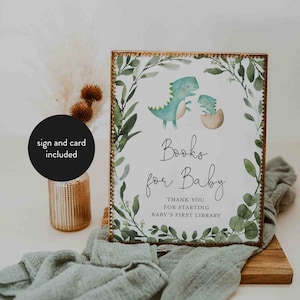 Dinosaur baby shower boeken voor baby, dinosaurus boeken voor baby, boeken voor baby teken, boeken aanvraagkaart, Instant Download, Templett - BB12D