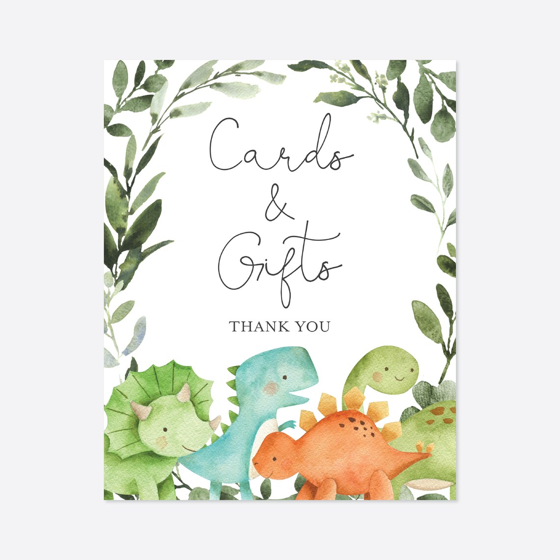 Dinosaur Baby Shower Cards And Gifts Sign Dinosaur Cards And Etsy