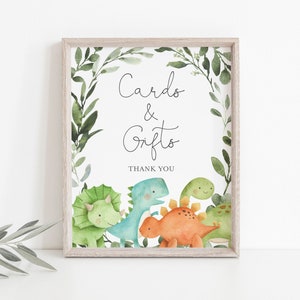 Dinosaurus baby shower kaarten en geschenken teken, dinosaurus kaarten en geschenken teken, dinosaurus kaart en cadeau teken, Instant Download, Templett - BB12
