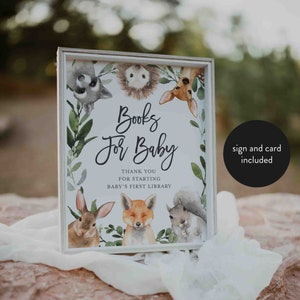Woodland Baby Shower Books For Baby, Forest Animals Baby Shower Books For Baby, Woodland Books For Baby, Instant Download, Templett - BB17