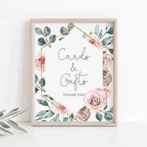 Boho Rose Baby Shower Karten und Geschenke Zeichen, Boho Rose Karten und Geschenke Zeichen, Blumen Baby Karte und Geschenk, Instant Download, Templett - BB5