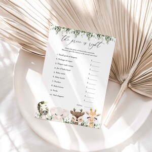 Safari Baby Shower The Price Is Right Game, Safari The Price Is Right Game, Jungle The Price Is Right Game, Instant Download, Templett- BB19