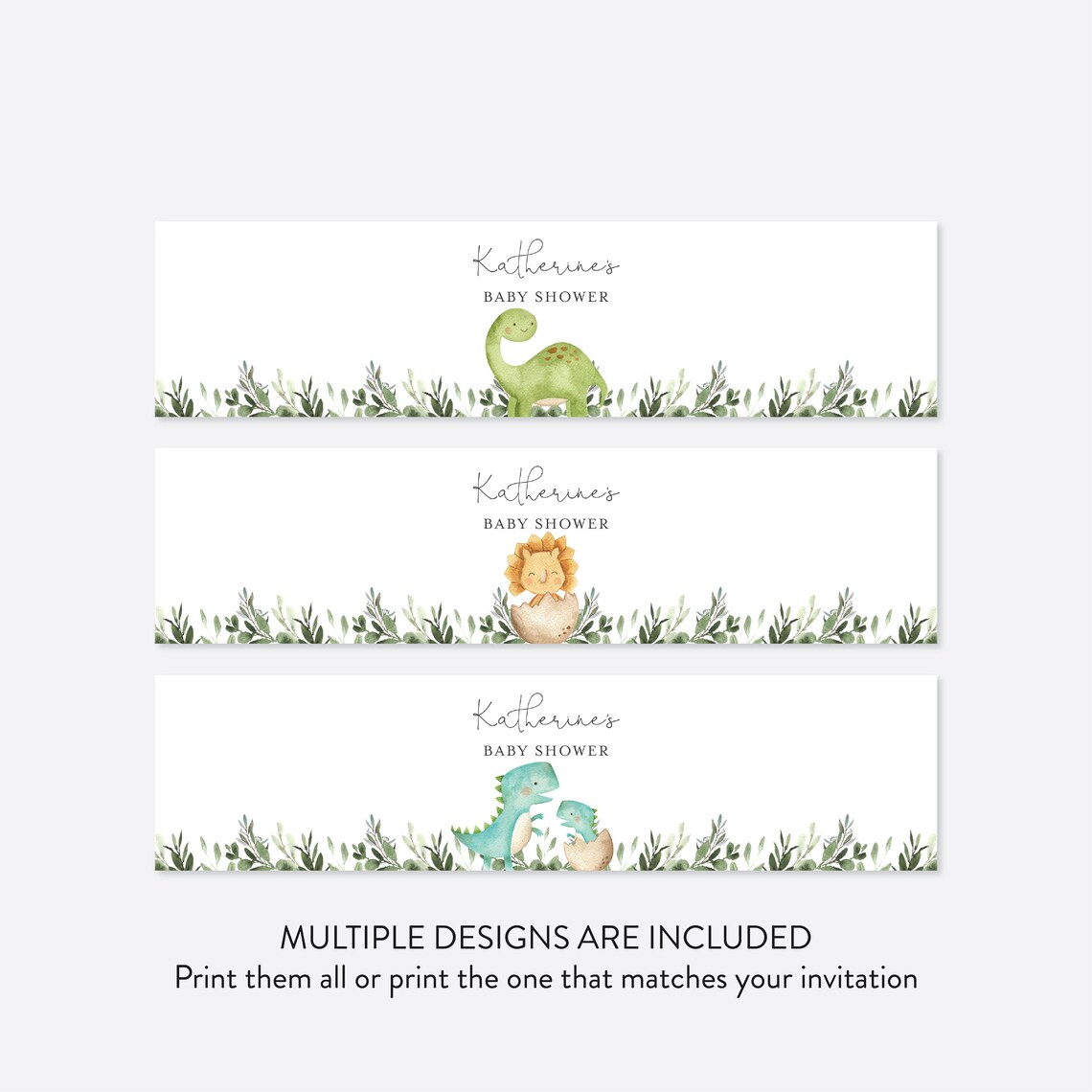 Dinosaur Baby Shower Water Bottle Label Dinosaur Water Bottle - Etsy
