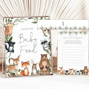Woodland Baby Shower Guess The Baby Food Game, Woodland Guess The Baby Food Game, Woodland Baby Food Game, Instant Download, Templett - BB15